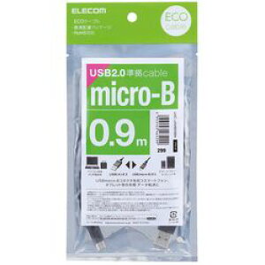 �G���R�� ELECOM microUSB�P�[�u�� USB2.0 �G�R�p�b�P�[�W 0.9m �u���b�N(U2C-JAMB09BK) ���[�J�[�݌ɕi[���[���֑Ώۏ��i]