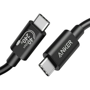 �A���J�[�W���p�� ANKER 515 USB-C&USB-C �P�[�u��(USB4�Ή�) 1.0m �u���b�N 1�{(A8487011) �ڈ��݌�=��