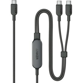 アンカージャパン ANKER USB-C&USB-Cケーブル(2-in-1 140W) 1.2m ブラック 1本(A8895011) 目安在庫=○