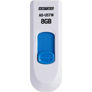 �A�h�e�b�N USB2.0 �X���C�h���t���b�V�������� 8GB �z���C�g/�u���[ 1��(AD-USTW8G-U2R) �ڈ��݌�=��