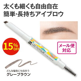 【お買い得セール 15%OFF】レクチュア アイブロウペンシル LECTUYOURフィットステイアイブロウ　グレーブラウン【メール便】日本製 アイブロウ 長持ち 密着 ウォータープルーフ 汗 水 皮脂 強い 落ちない 長時間キープ ふんわり眉