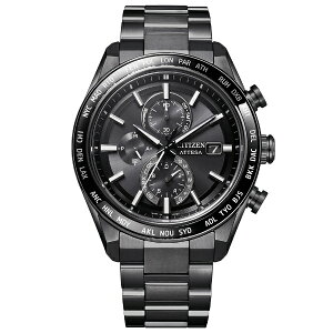 CITIZEN ATTESA シチズン アテッサ ACT Line ブラックチタンシリーズ エコドライブ 電波時計 メンズ 腕時計 AT8294-59E
