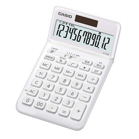 【店内最大40％OFF!スーパーSALE～11日01:59迄】スタイリッシュ電卓 JF-S200-WE-N カシオ CASIO 12桁 電卓 ジャストタイプ 税計算 時間計算 ホワイト 白 おしゃれ