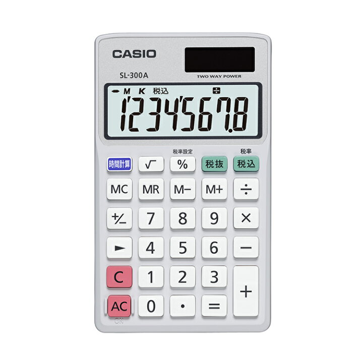 楽天市場】小型手帳タイプ SL-300A-N カシオ CASIO 小さい 8桁表示 税計算 時間計算 2電源 ソーラー 電卓 : e-Bloom