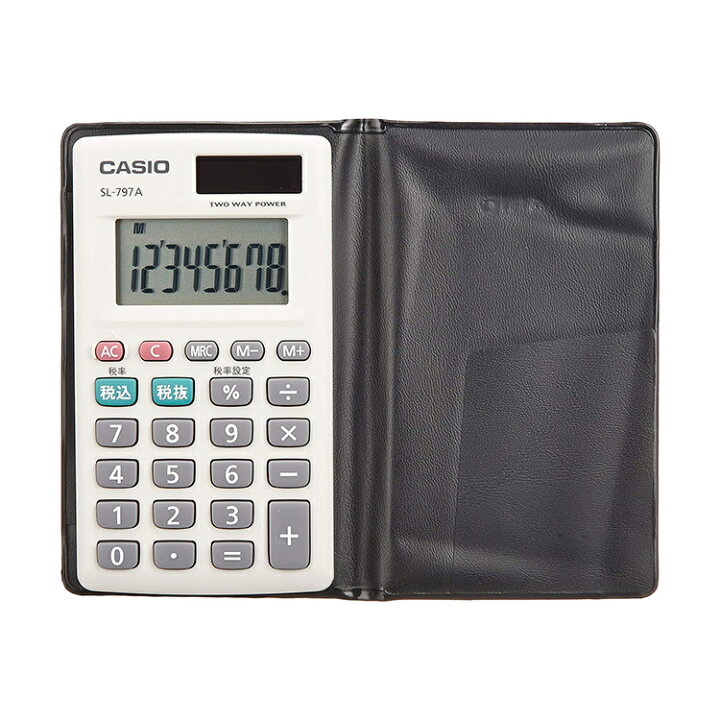 楽天市場】カード電卓 SL-797A-N カシオ CASIO カードタイプ 小さい 小型 携帯 モバイル 持ち運び カバー付き 8桁表示 税計算  マルチ換算 2電源 ソーラー 電卓 : e-Bloom