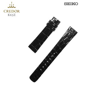 SEIKO セイコー CREDOR クレドール 紳士用 純正バンド 黒 ブラック クロコダイル カン幅：17mm 替えバンド 替えベルト K63Z お取り寄せ