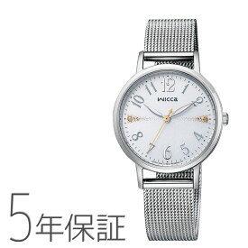 【店内最大40％OFF!スーパーSALE～11日01:59迄】wicca ウィッカ KP5-115-11 シチズン CITIZEN メッシュベルト シルバー 銀色 スワロフスキー ソーラー 腕時計 レディース