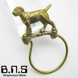 金色の犬　ラブラドールレトリバーキーリング　真鍮 ブラス brass (ネックレス、犬、ドッグ、レトリーバー、リトリーバー、Labrador Retriever、Dog、動物)【key-077-KB28】