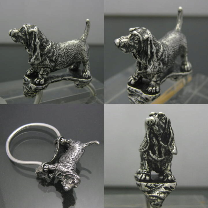楽天市場】銀の犬 バセットハウンドキーリング シルバー925 