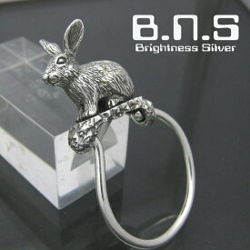 銀の兎 野うさぎキーリング　シルバー925　銀(キーホルダー、キーチェーン、鍵、うさぎ、ウサギ、rabbit、ラビット、動物)【key-085-K23】