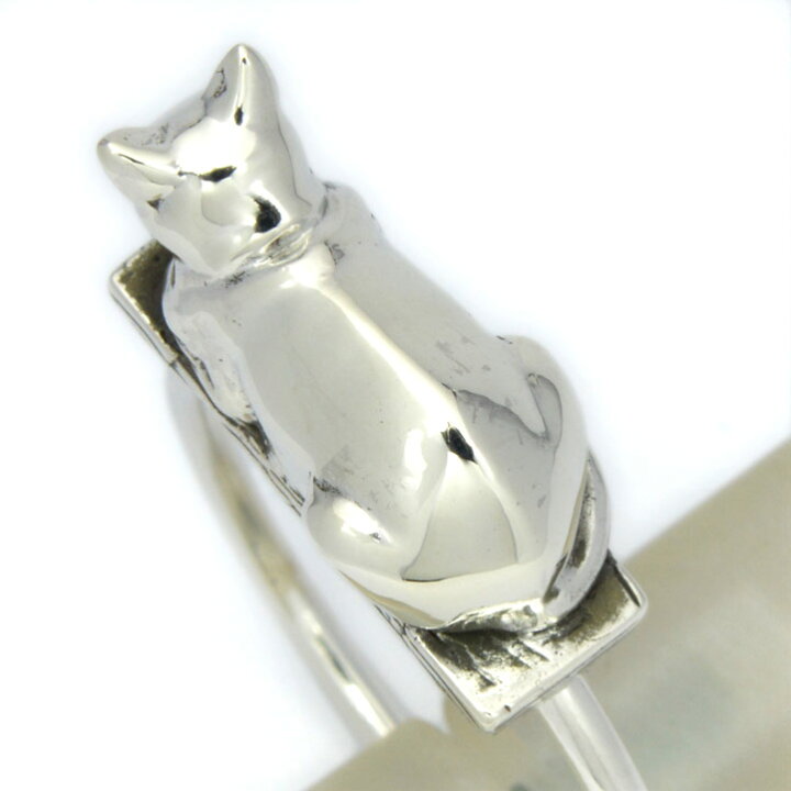 楽天市場】銀の猫、眠るネコキーリング シルバー925 SV925 