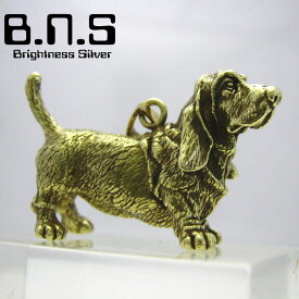金色の犬　バセットハウンドペンダント　真鍮 ブラス brass (ネックレス、犬、ドッグ、Dog、Basset Hound 動物)