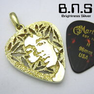 【ボブ マーリー Bob Marley】 ゴールドピックケースペンダント 真鍮　ブラス 【ラスタreggae,rasta】