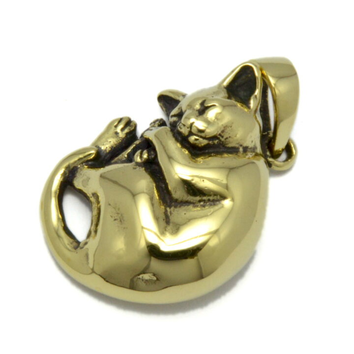 楽天市場】眠る猫 スリーピングキャットペンダント 真鍮 ブラス brass 