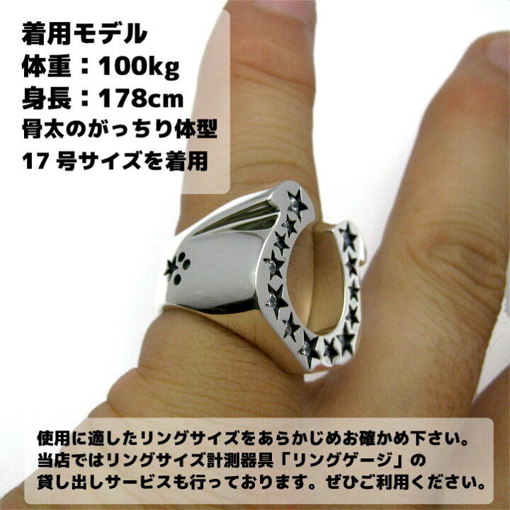 楽天市場】CZストーンホースシューリング シルバー925,ジルコニア 