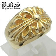 ゴールドフローラルゴシッククロスリング　真鍮 ブラス【ring-716-RB95VH】