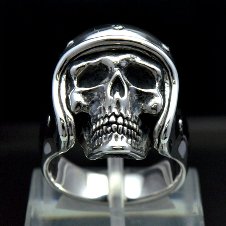楽天市場】ジェットヘルスカルリング シルバー925 銀製 (skull ring