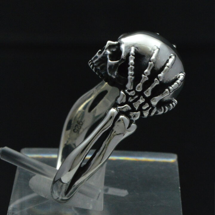 楽天市場】ヘッドグラブスカルリング シルバー925 銀製 (skull ring 