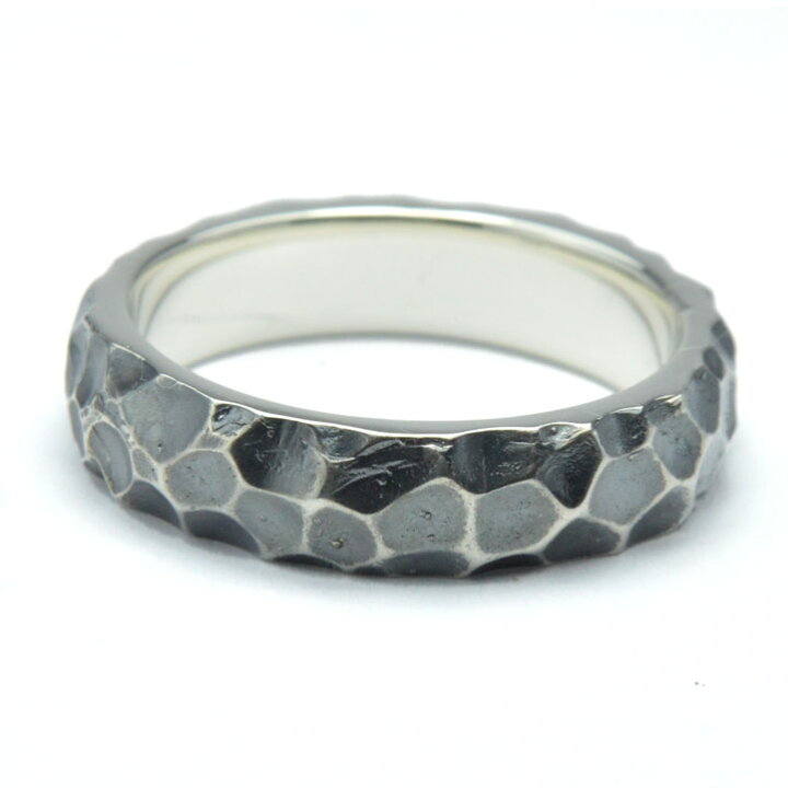 【槌目の指輪】ハンマーパターンリング 【5mm】シルバー925 銀 Silver925【ring-747】【R118】 ブライトネス シルバー 4477 シルバーリング ボーンモチーフ 幅広 SILVER925 骨
