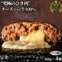 究極のひき肉で作る 牛100% ハンバーグステーキ チーズ 入り 200g 4個 ソース無| bonbori ぼんぼり ビーフハンバーグ …