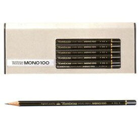 ◎トンボ鉛筆　最高級鉛筆　モノ鉛筆（12本入） MONO-100　4B【2120043】