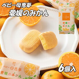 (株)母恵夢 ベビー母恵夢(ポエム）・愛媛のみかん 袋6個入≪熨斗対応不可≫ 愛媛の定番お土産／お菓子／バター