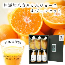 杉本果樹園 特選八寿みかんジュース180ml×3本とジュレ170g×3個セット 贈答用 お中元 御中元 プレゼント ギフト 御祝 愛媛 ジュース詰め合わせ セット商品 真穴 八寿みかん