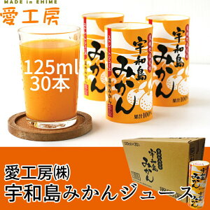 愛工房(株) 宇和島みかん125ml×30本≪熨斗対応不可≫ みかん ストレートジュース ドリンク 果汁100% 無添加 お中元 お歳暮 内祝い お返し ギフト プレゼント 差し入れ お土産 宇和島みかんジュ