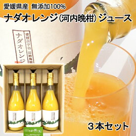 田縁農園 無添加100％ ナダオレンジジュース720ml 3本セット 愛媛県産 河内晩柑 みかんジュース オレンジジュース