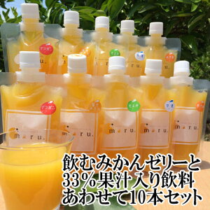 【愛媛県産柑橘使用】【愛媛のおみやげ】(株)修斗飲むみかんゼリーと33%果汁入り飲料あわせて10本セット〈おみやげ最適〉〈プレゼントに〉