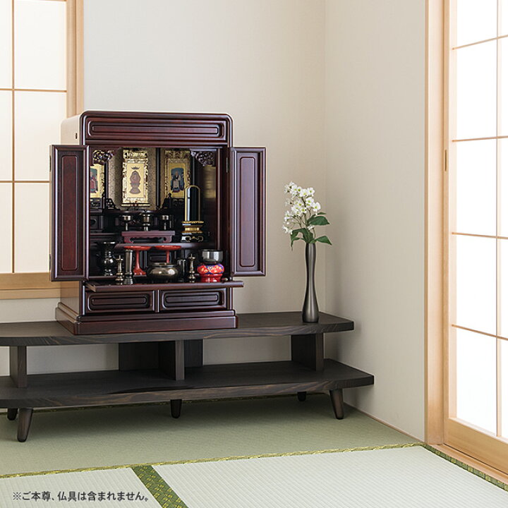 楽天市場】仏壇 唐木ミニ仏壇 紫檀仏壇 (No.5-1) 25号 高さ76cm×巾58cm 