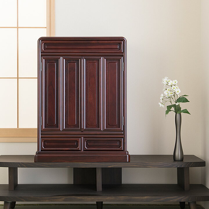 楽天市場】仏壇 唐木ミニ仏壇 紫檀仏壇 (No.5-1) 25号 高さ76cm×巾58cm 