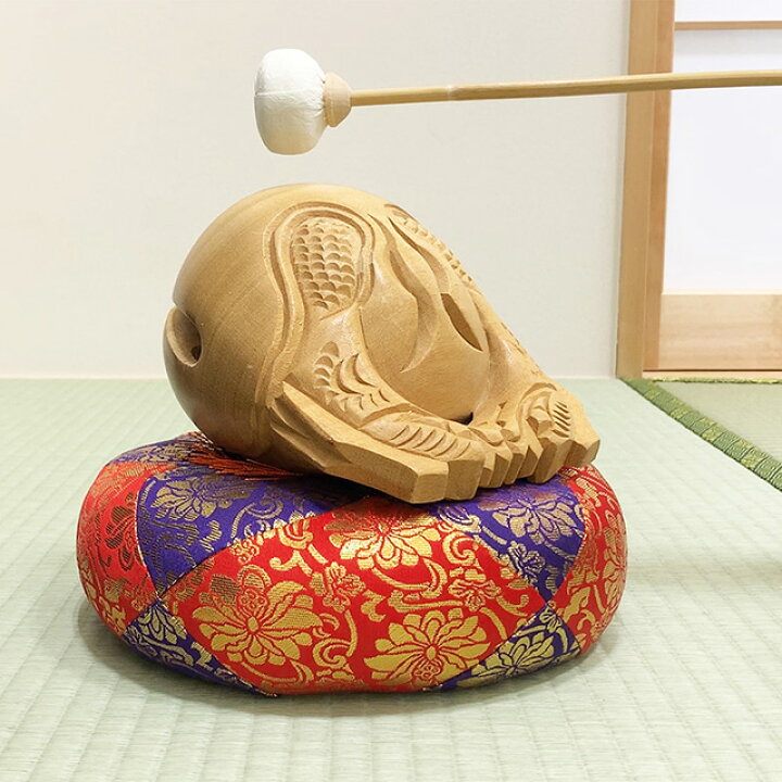 楽天市場】木魚 白木(一式) 5寸 横巾 15cm 【送料無料】【お盆用品 