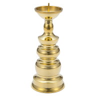 ローソク立(ダルマ) 磨き 3.5寸(総高さ12.4cm×底径5.1cm)【お盆用品 仏具 お彼岸 仏壇用 火立 燭台 ろう…