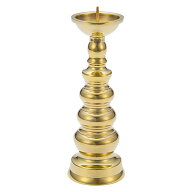 ローソク立(地火灯) 磨き 3寸(総高さ10cm×底径3.8cm)【お盆用品 仏具 お彼岸 仏壇用 火立 燭台 ろうそく…