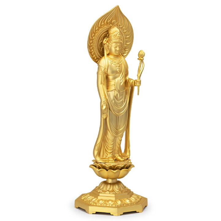 楽天市場】聖観音菩薩 合金製 26cm【牧田秀雲作】 高さ26cm×巾8.8cm 