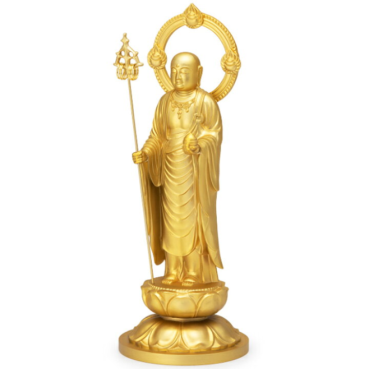 楽天市場】地蔵菩薩 合金製 21cm【牧田秀雲作】 高さ21cm×巾8cm【送料 