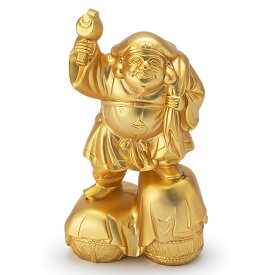 開運招福七福神・大黒天 高さ8.8cm×巾5cm 【送料無料】【仏具 gold GOLD ゴールド 仏像 置物 七福神 合金製金メッキ 金色 縁起物 贈り物 新築祝い 開店祝い】