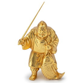 開運招福七福神・恵比寿 高さ8.3cm×巾6cm 【送料無料】【仏具 gold GOLD ゴールド 仏像 置物 七福神 合金製金メッキ 金色 縁起物 贈り物 新築祝い 開店祝い】