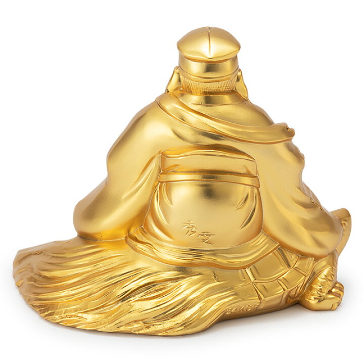 開運招福七福神・寿老人 高さ6.7cm×巾8.3cm 【送料無料】【仏具 gold GOLD ゴールド 仏像 置物 七福神 合金製金メッキ 金色 縁起物 贈り物 新築祝い 開店祝い】 仏壇 盆提灯 数珠の仏壇屋滝田商店 黄銅寿老人