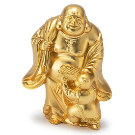 開運招福七福神・布袋 高さ8.5cm×巾6cm 【送料無料】【仏具 gold GOLD ゴールド 仏像 置物 七福神 合金製金メッキ 金色 縁起物 贈り物 新築祝い 開店祝い】