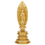 舟阿弥陀如来(浄土宗) 合金製 中 高さ24.2cm×巾9.4cm 【送料無料】【仏具 gold GOLD ゴールド 仏像 ご本…