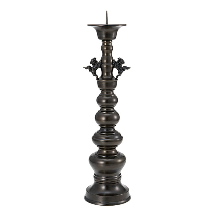 楽天市場】【寺院用仏具】獅子掛中口 五具足 黒色 5寸 花立口径15cm 