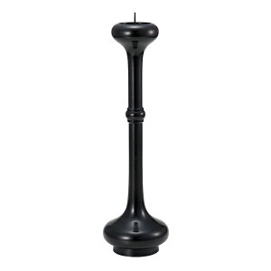 【寺院用仏具】寛通型 火立(ローソク立て・燭台) 黒色 5寸付 高さ28.1cm×火皿外径6.2cm【送料無料】【お盆用品 仏具 お彼岸 ろうそく立て 寺院仏具 日本製 国産品 高岡銅器】