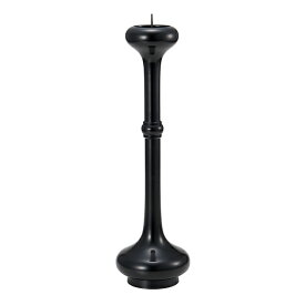 【寺院用仏具】寛通型 火立(ローソク立て・燭台) 黒色 8寸付 高さ37.4cm×火皿外径7.8cm【送料無料】【お盆用品 仏具 お彼岸 ろうそく立て 寺院仏具 日本製 国産品 高岡銅器】