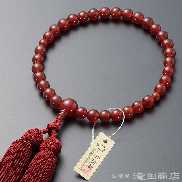 【楽天市場】【数珠袋付き】 数珠 女性用 瑪瑙(メノウ) 8mm玉 正絹 
