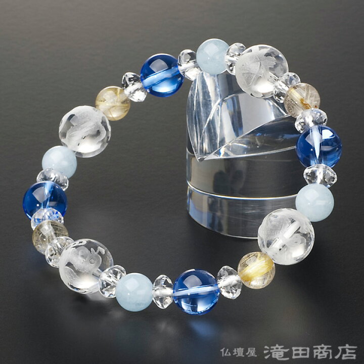 楽天市場】【特選腕輪念珠】四神ブレス ブルー水晶10mm アクアマリン 