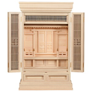 祖霊舎 神徒壇 聖(ひじり) 上置型 28号(木印) 日本製 高さ85cm×巾53cm【送料無料】【室内設置無料】【神具 御霊舎 祭壇宮 地袋付型 仏間 和室 洋室 祖霊舎 神徒壇 霊璽 御霊代 お宮 神道 国産品