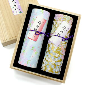 進物用線香(贈答用・ギフト線香) 花くらべ2種セット「桜・紅梅」 桐箱入、短寸2筒詰【お盆用品 仏具 お彼岸 進物線香 ギフト用線香 進物用 ギフト用 贈答用 贈り物 お供え お盆 線香 お線香