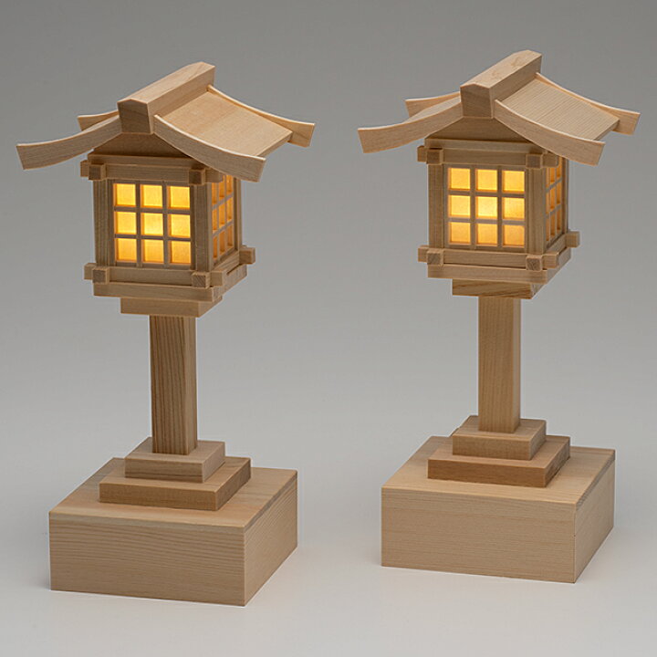 楽天市場】木製 春日灯篭 木曽桧 LED コードレス リモコン付き (一対 